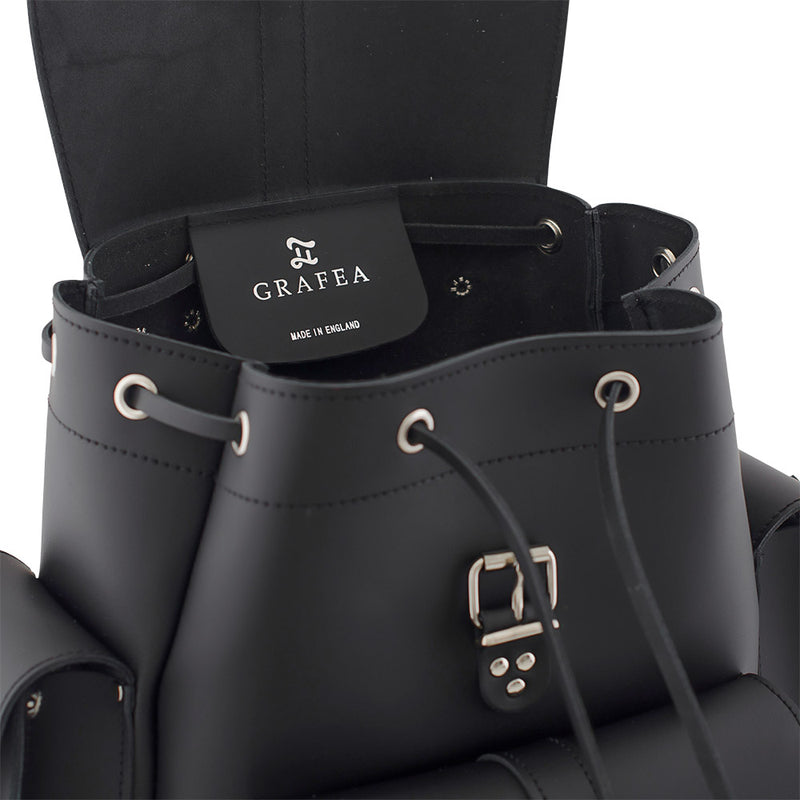 SHOWBUSINESS BLACK Leather Backpack GRAFEA