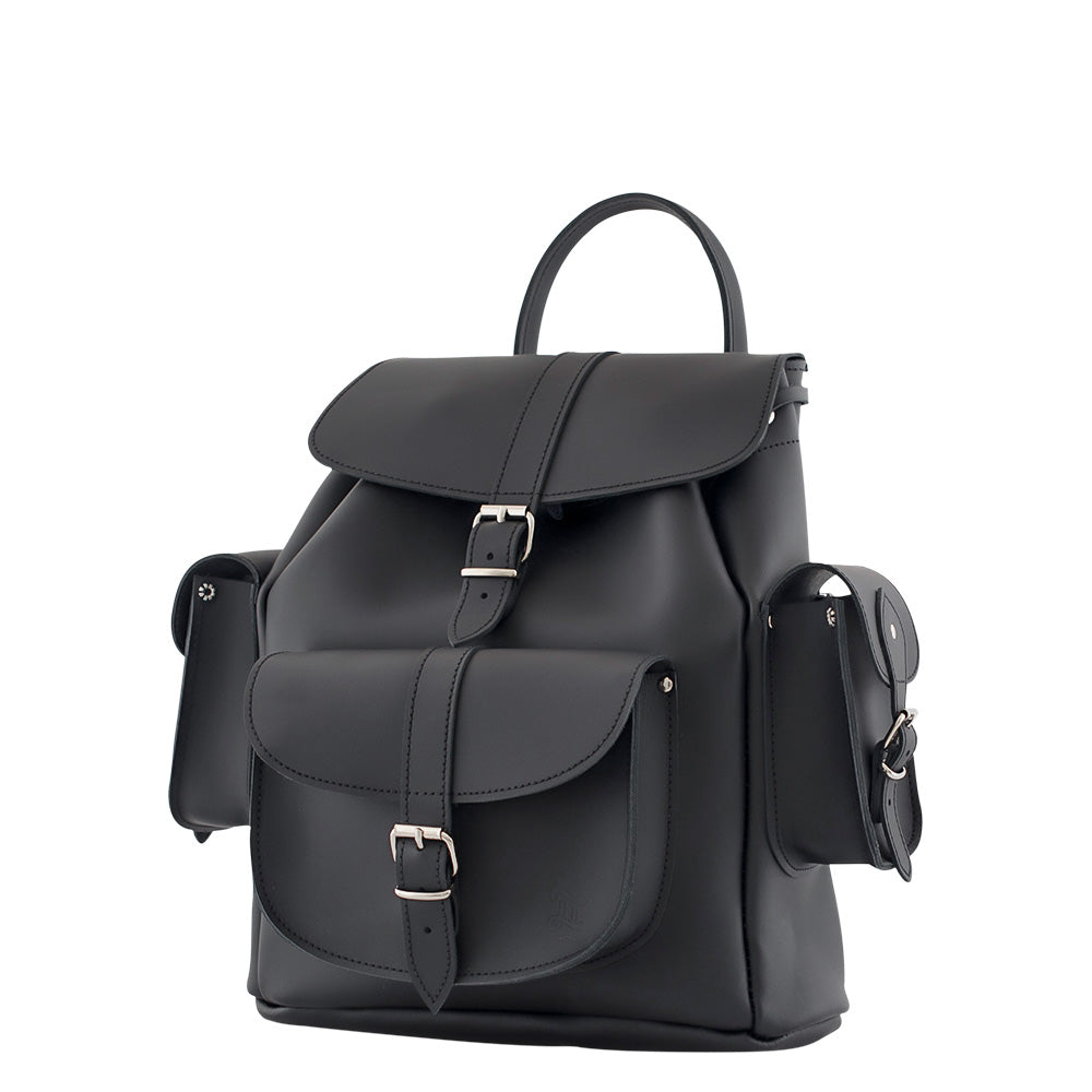 black grainy leather jasmina backpack SHOWBUSINESS BLACK