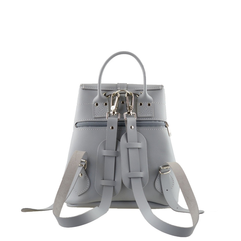 backpack purse leather grey VERA